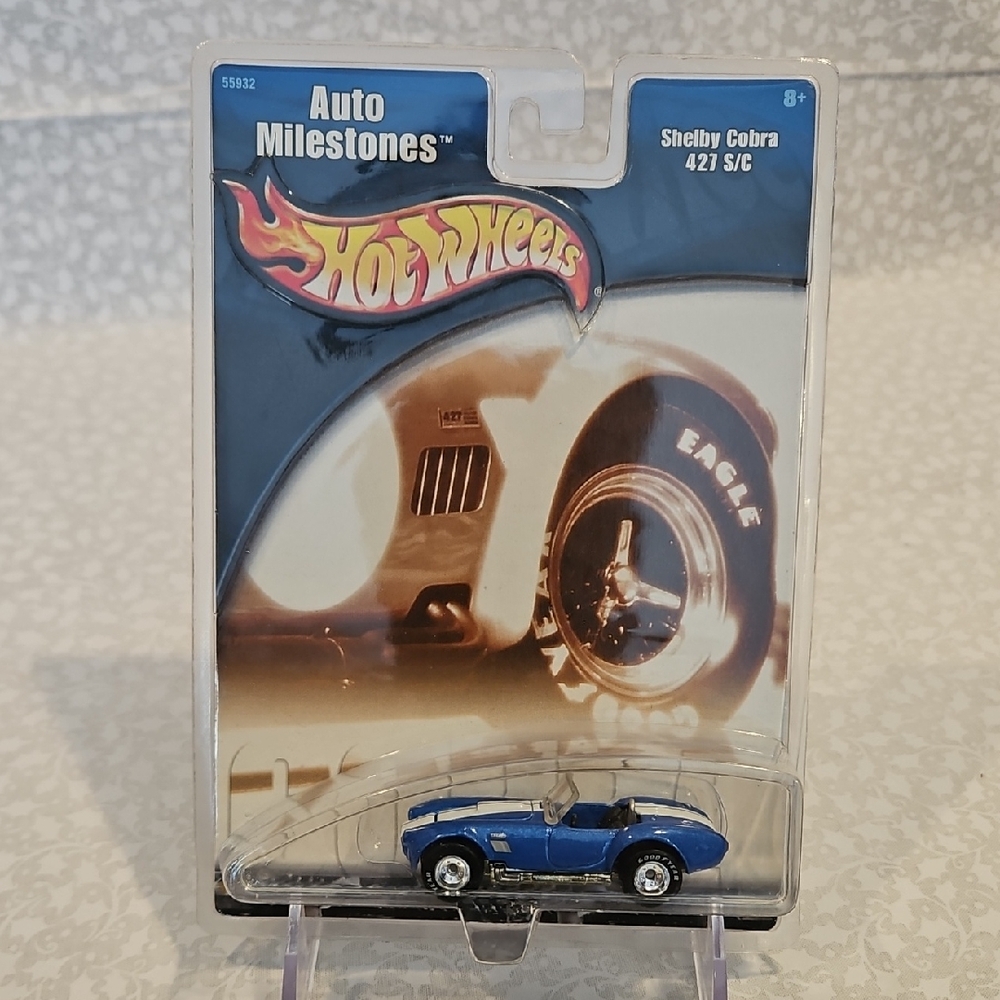 2001 Hot Wheels Auto Milestones Blue Shelby Cobra 427 S/C